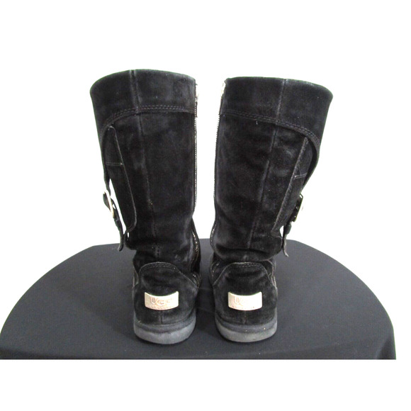 UGG Australia 5132 Cargo III Black Suede Sheepskin Lined Tall Boot Women Sz 6 - Picture 7 of 12